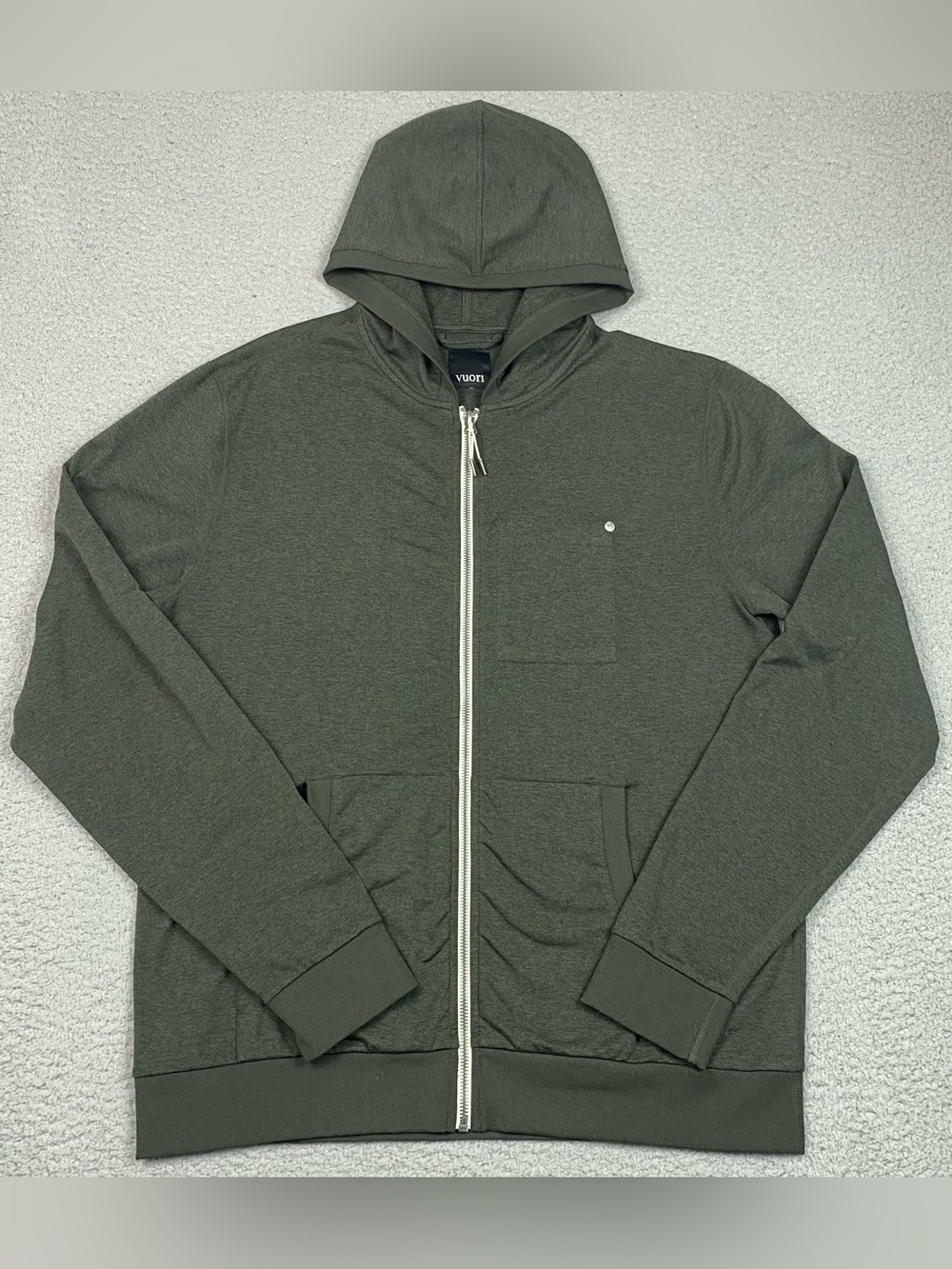 Vuori Coronado Hoodie Men's Size L (Estimated) Green Full Zip Stretch Large EUC
